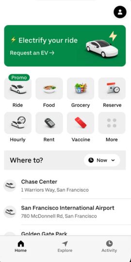 Uber - Request a ride